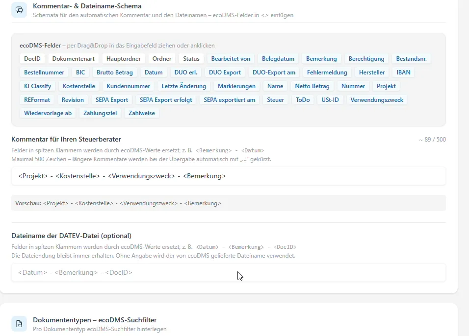 Notizen zu Belegen